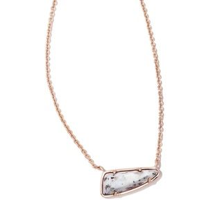 Kendra Scott Rose Gold Necklace Gray Granite